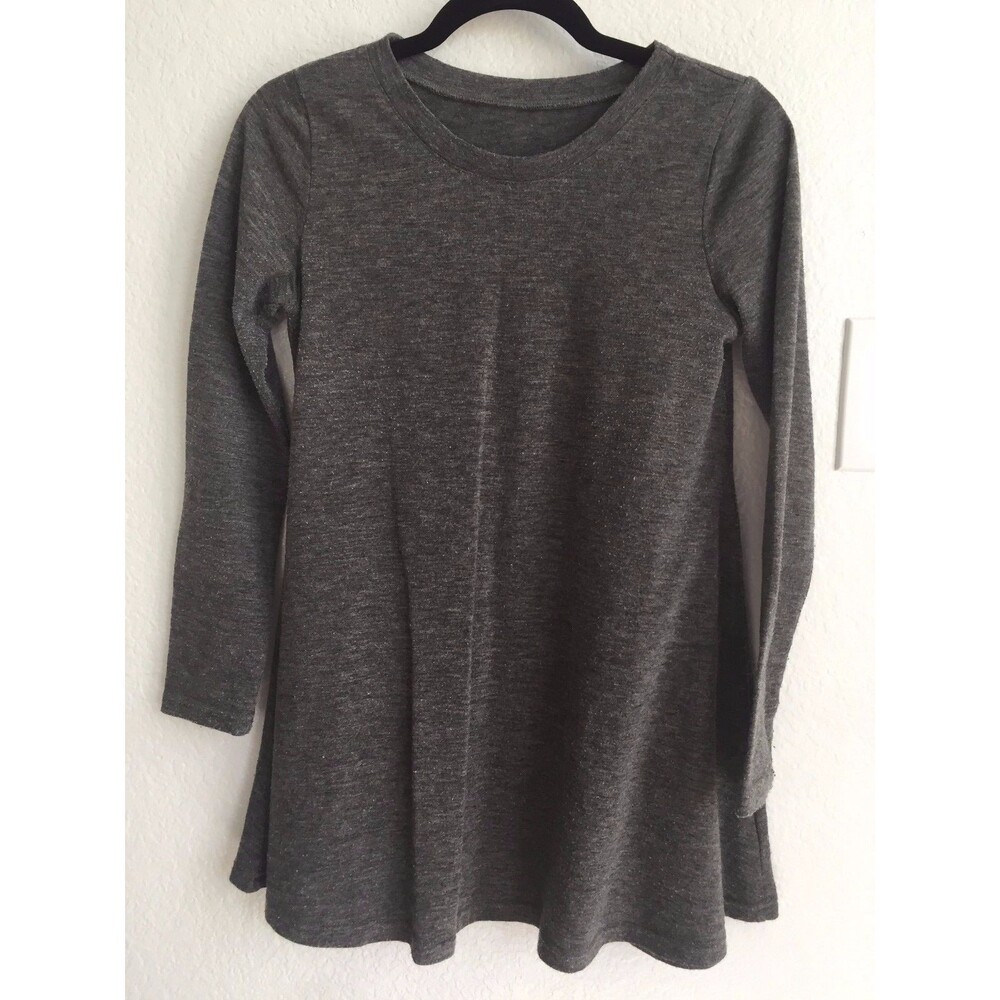 VOGUE Korean Dark Gray Swing Sweatshirt Knit Top Long Sleeve XS S 0 2 4
